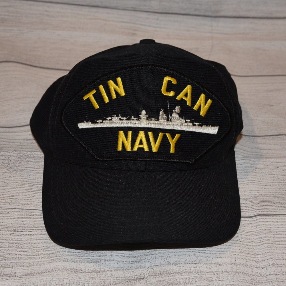 Tin Can Navy Destroyer Warship Baseball Cap Hat Made in USA